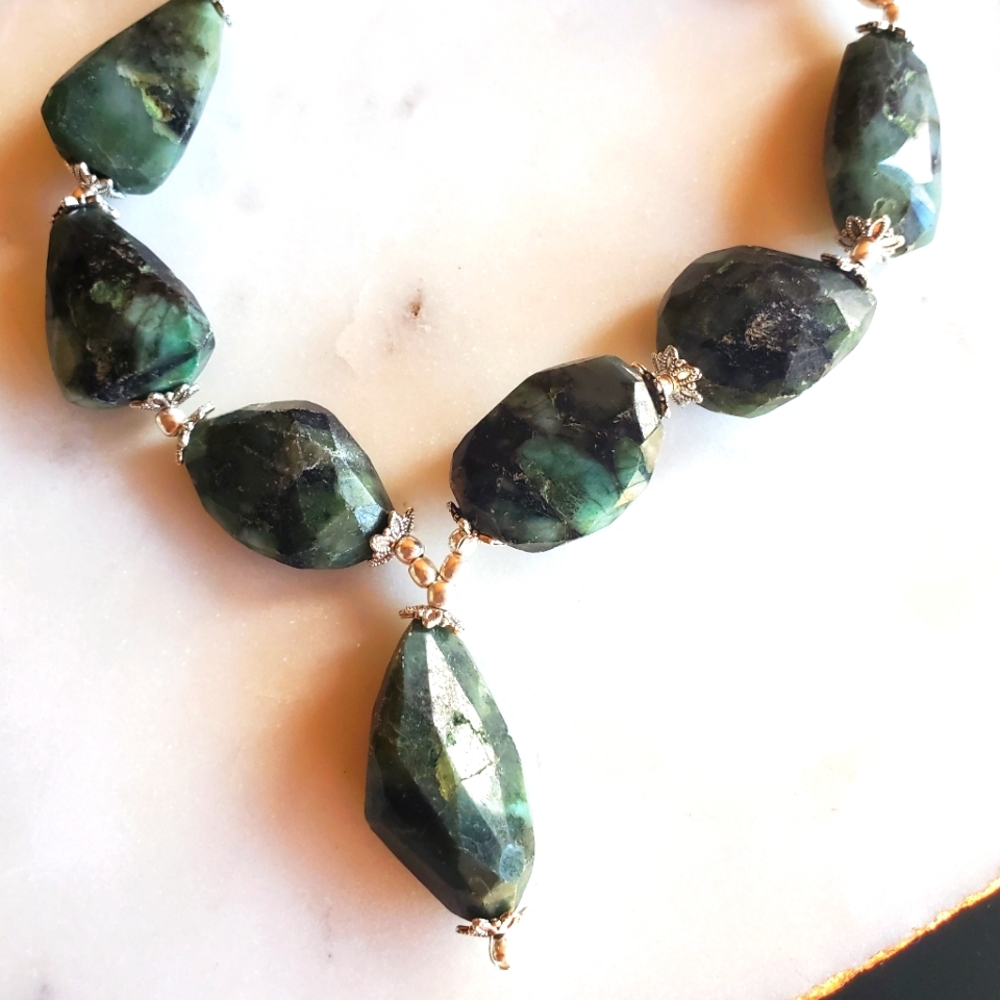 New Unique Labradorite 925 Silver Necklace.